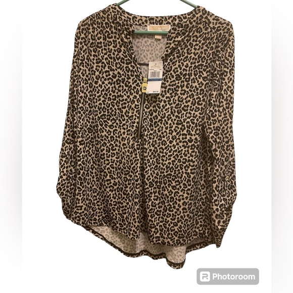 Michael Michael Kors Blouse Multicolor Half Zip Stretch. - Picture 1 of 10